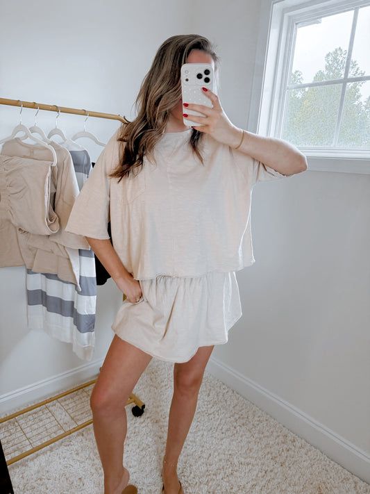Barely Beige Jersey Skort Set
