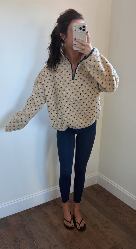 Polka Dot Sherpa Pullover