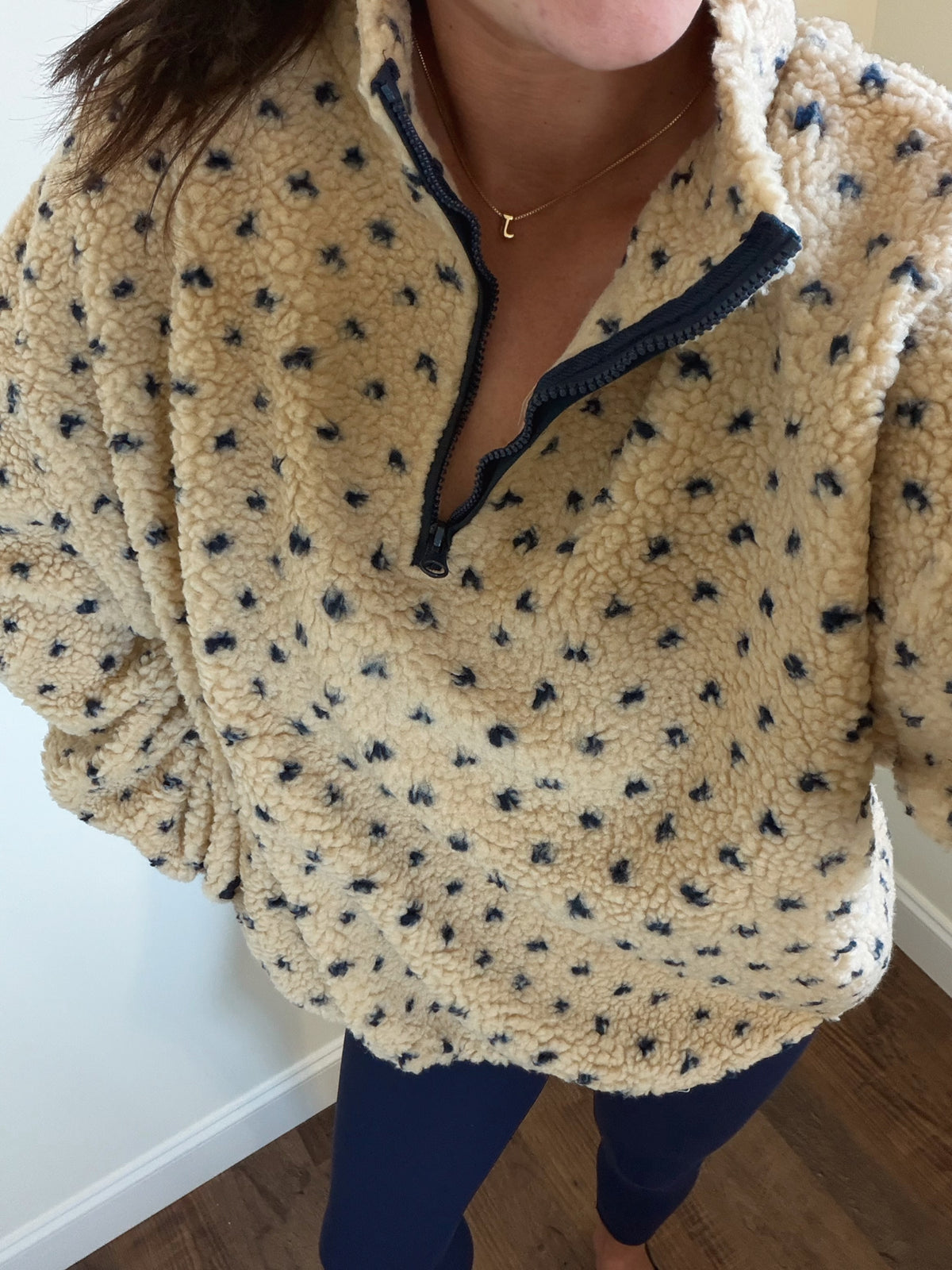 Polka Dot Sherpa Pullover