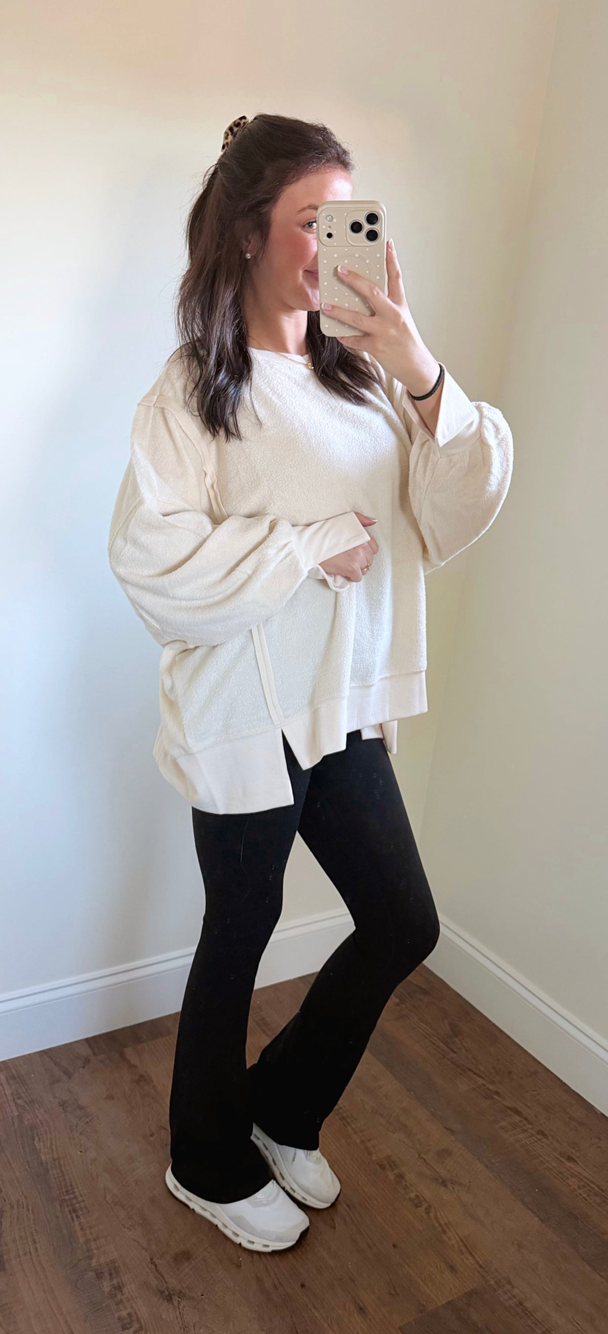 Teddy Coat Oversized Crew Neck