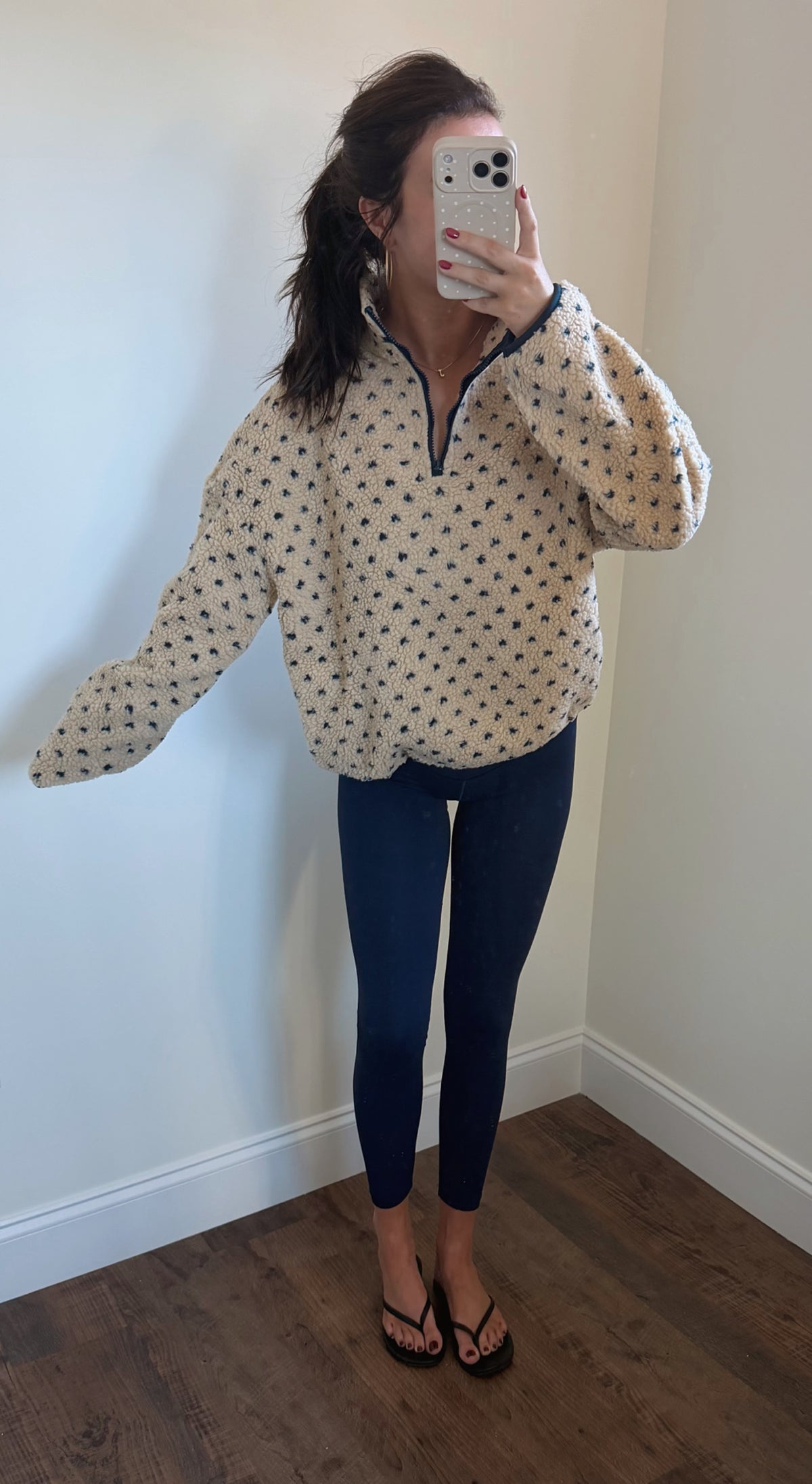 Polka Dot Sherpa Pullover