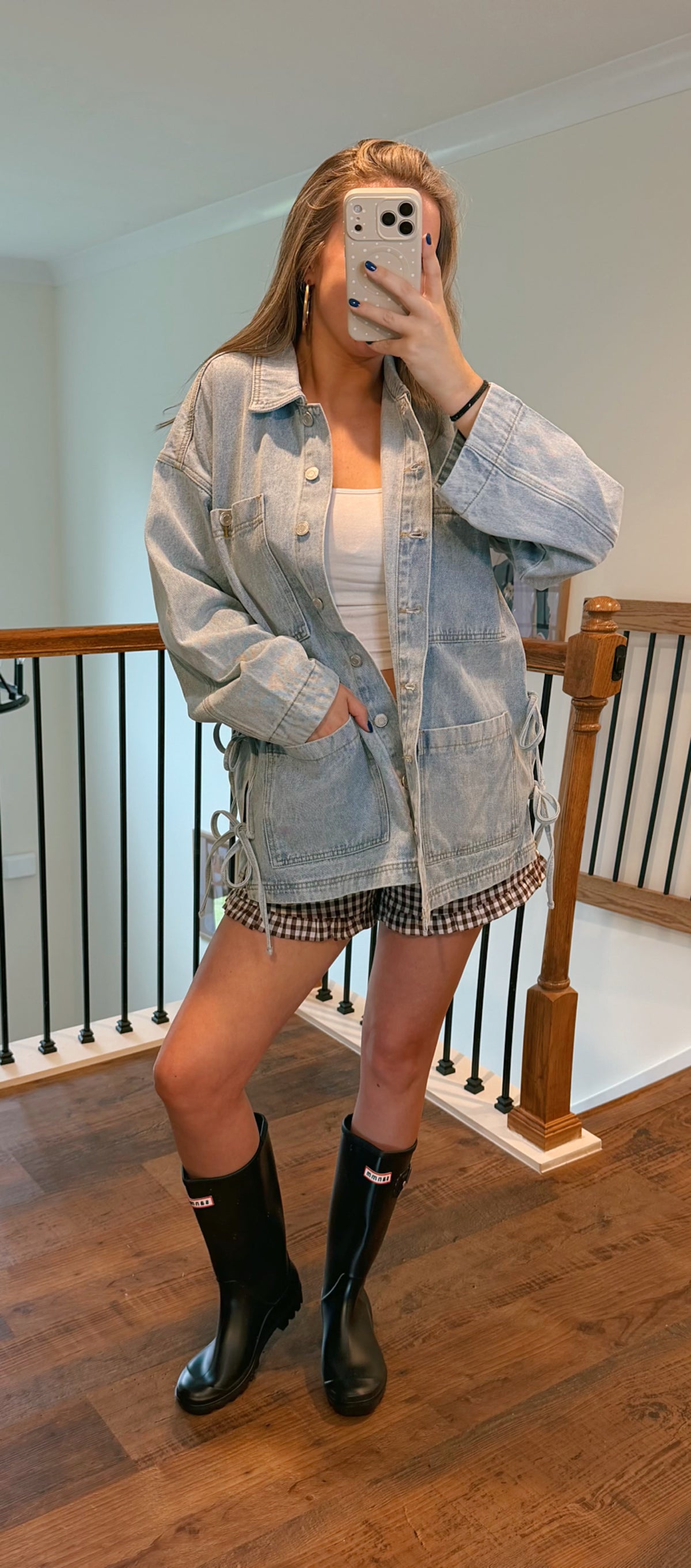 Side Bow Denim Jacket
