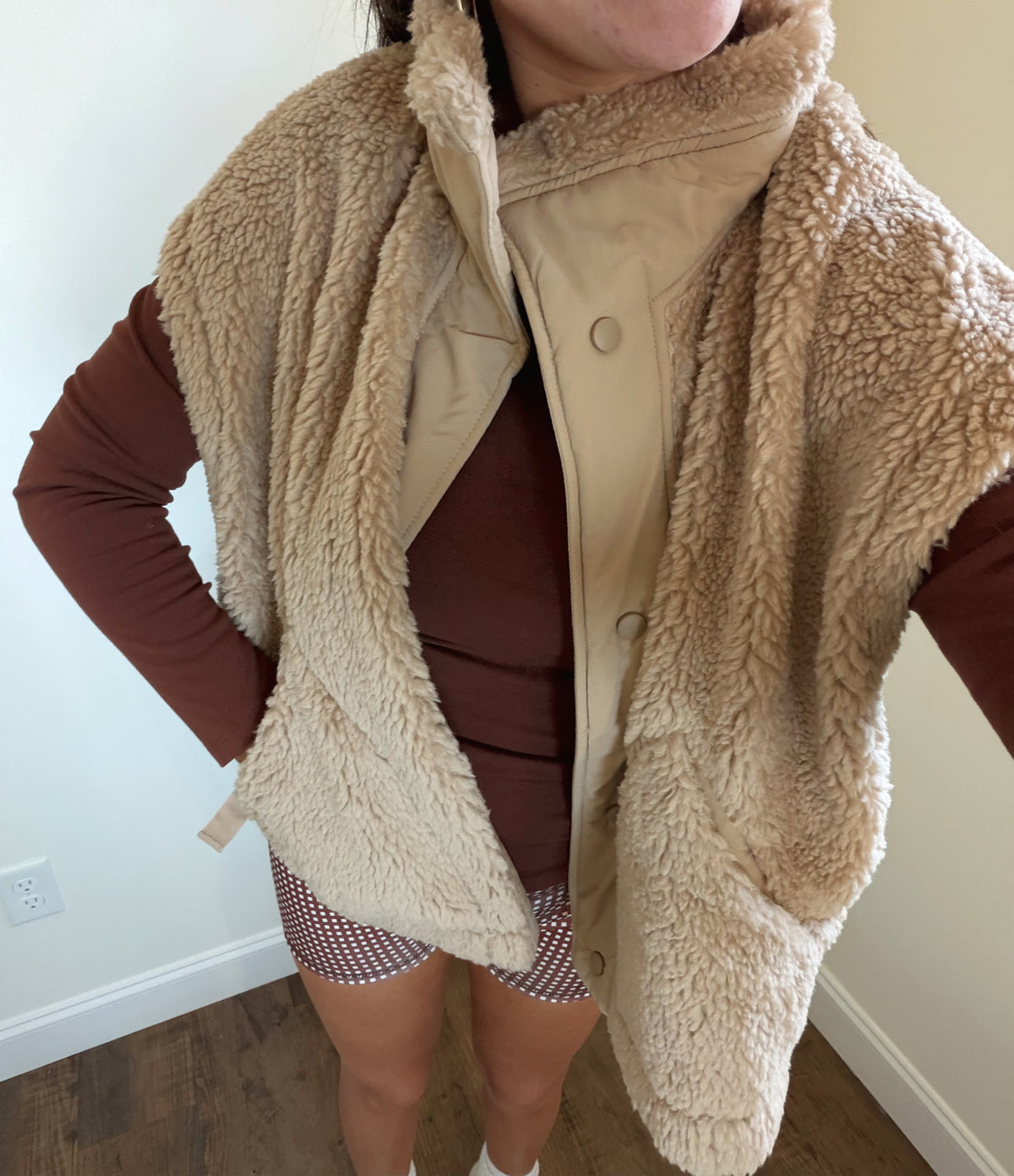 Beige Sherpa Vest