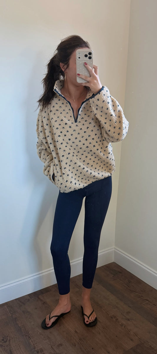Polka Dot Sherpa Pullover