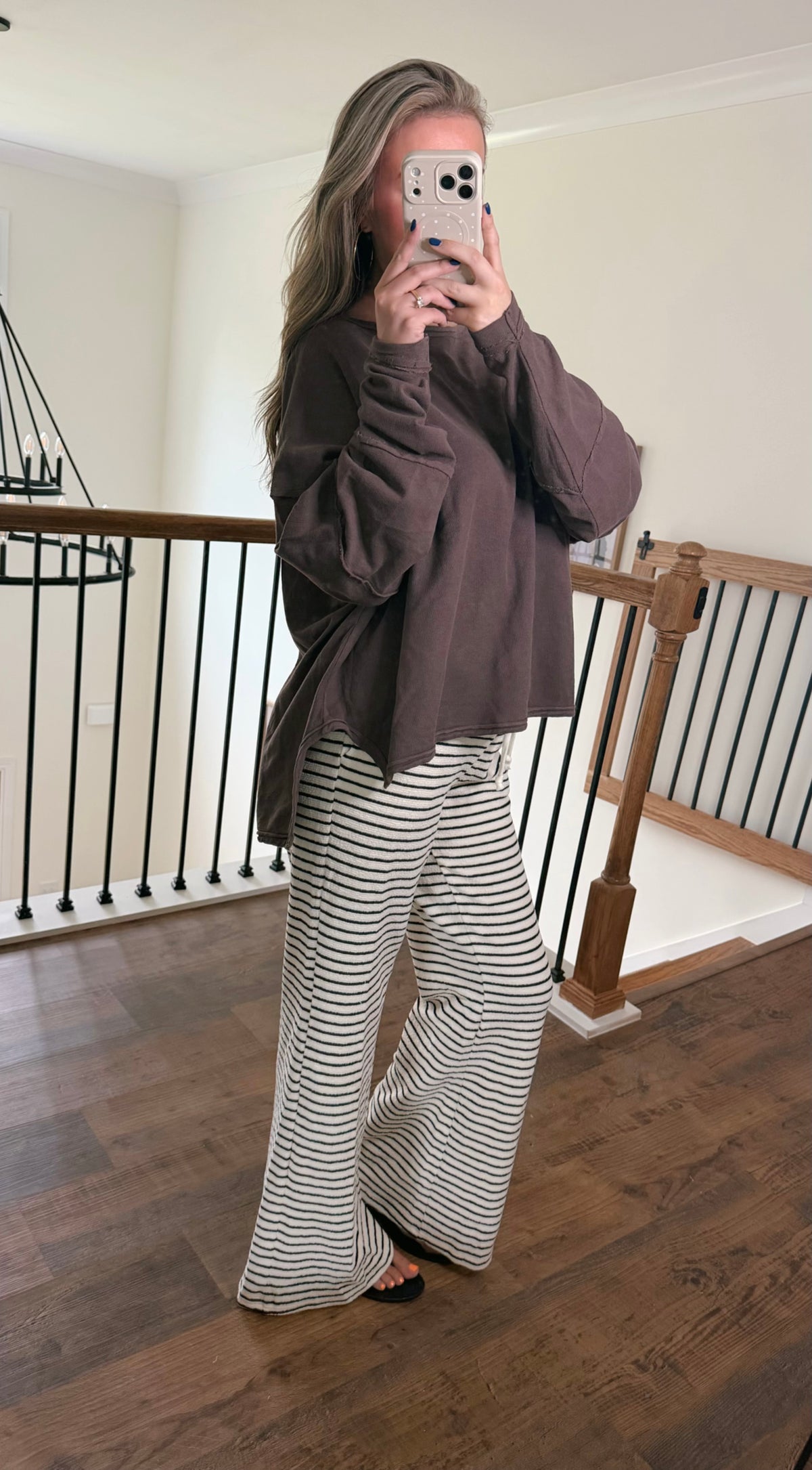 Knit Striped Wide Leg Pants